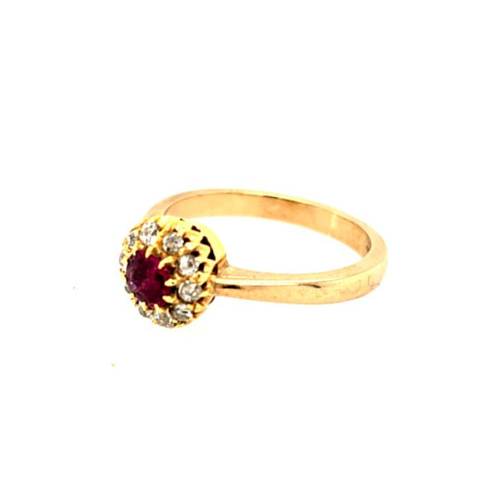 Pre Owned 9ct Ruby and Diamond Cluster Ring ZT660